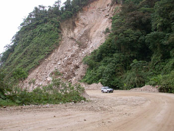 Tena road land-slip